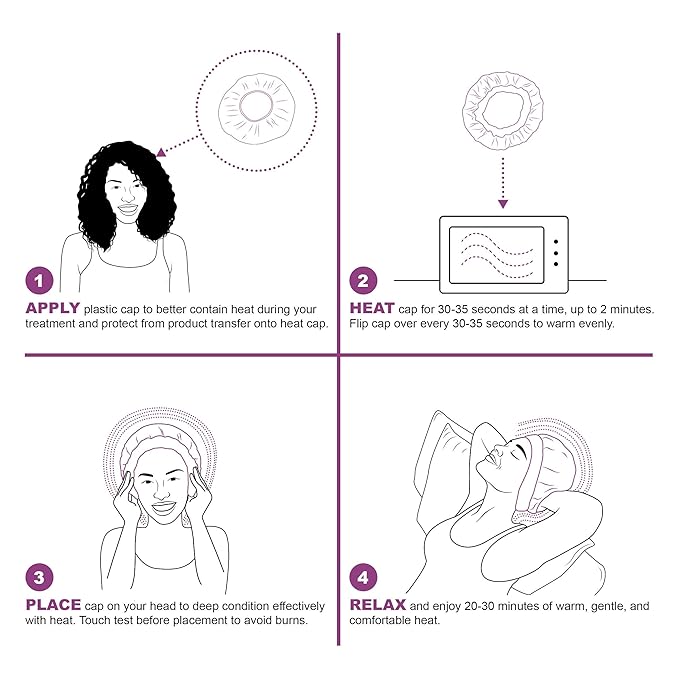 Glow by Daye Cordless Deep Conditioning Thermal Heat Cap, Microwavable Heat Therapy for Hair, Portable, Reversible The Safari