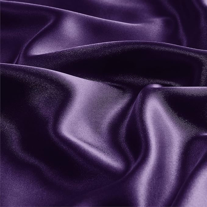 BEDELITE Satin Pillowcase with Zipper, Plum Purple Pillow Cases Queen Size Set of 2, Super Soft and Cooling Similar to Silk Pillow Cases, Gift for Women Men(20x30 Inches)