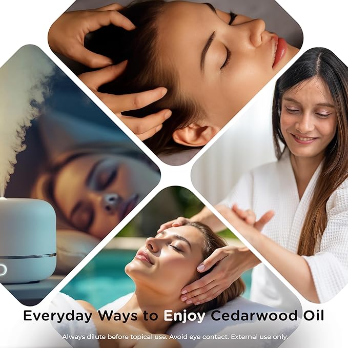 Cedarwood Essential Oil – Pure & Natural Woodsy Oil for Diffuser, Hair, Face, Skin Care, Aromatherapy, Scalp & Body Massage, Soap & Candle Making – with Dropper, 1 Fl Oz