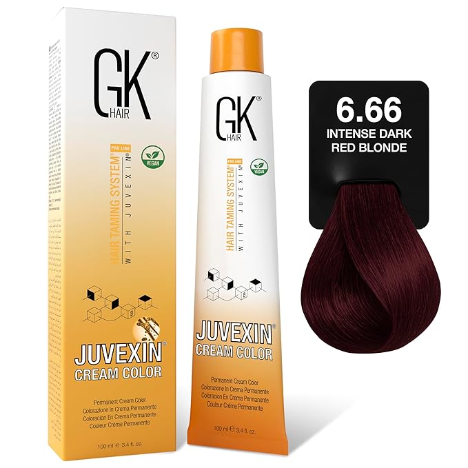 GK HAIR Global Keratin Professional Hair Color Cream Tube (3.4 Fl Oz/100ml) Nourishing & Cleansing Colors for Styling High Performance Long Lasting Permanent Natural Toner Dye