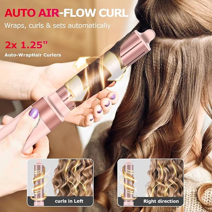 5 in 1 High-Speed Hot Air Styler - Professional Frizz-Free Hair Dryer Brush, Fast Drying Hair Dryer with Diffuser, No Heat Damage Air Styler Wrap - Curl, Volumize Gift for Women