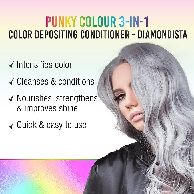 Punky Colour 3-in-1 Color Depositing Hair Cleanser & Conditioner, 8.5 fl oz. (Diamondista)