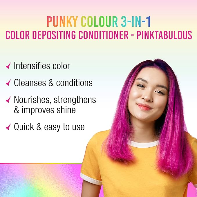 Punky Colour 3-in-1 Color Depositing Hair Cleanser & Conditioner, 8.5 fl oz. (Pinktabulous)