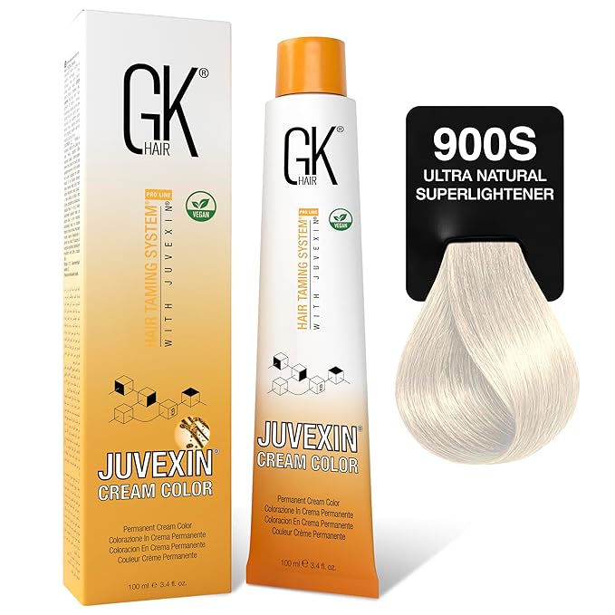 GK HAIR Global Keratin Professional Hair Color Cream Tube (3.4 Fl Oz/100ml) Nourishing & Cleansing Colors for Styling High Performance Long Lasting Permanent Natural Toner Dye