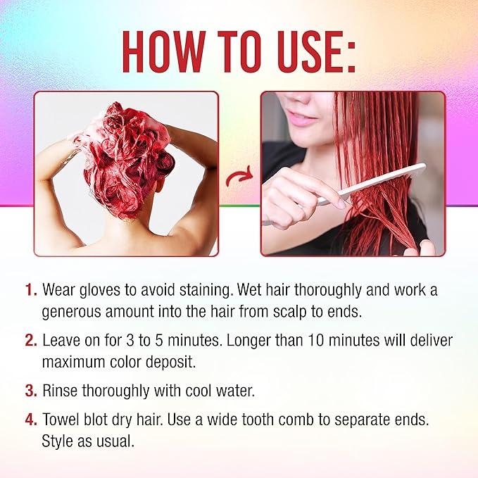 Punky Colour 3-in-1 Color Depositing Conditioner & Hair Cleanser - Redilicious, Semi Permanent Hair Color Conditioner, Cruelty-Free Hair-Dye, 8.5 fl oz.