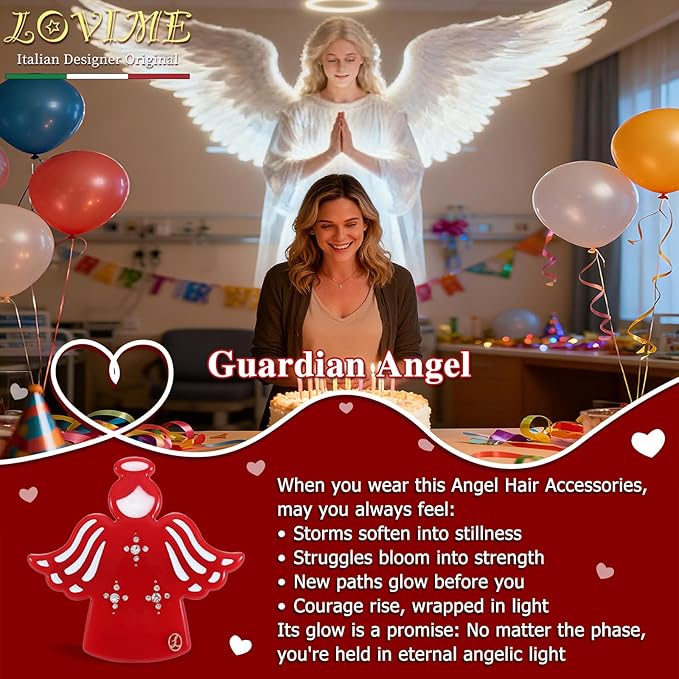 "Guardian Angel" Inspirational Gifts for Women Girls Premium Acetate French Hair Barrette Clip, Unique Cute Birthday Gifts, Christmas Wishing Well Anxiety Relief Christian Gifts With Gift Box