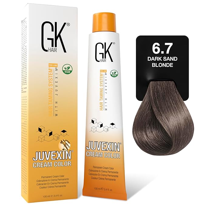 GK HAIR Global Keratin Professional Hair Color Cream Tube (3.4 Fl Oz/100ml) Nourishing & Cleansing Colors for Styling High Performance Long Lasting Permanent Natural Toner Dye