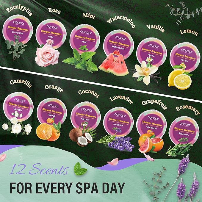 docolor Shower Steamers Aromatherapy 8 Pack Gifts for Women Mother Day Gift Mom Men, Birthday Gifts for Her Stress Relief Home Spa, Lavender Natural Essential Oil Self Care Relaxation Shower Bombs