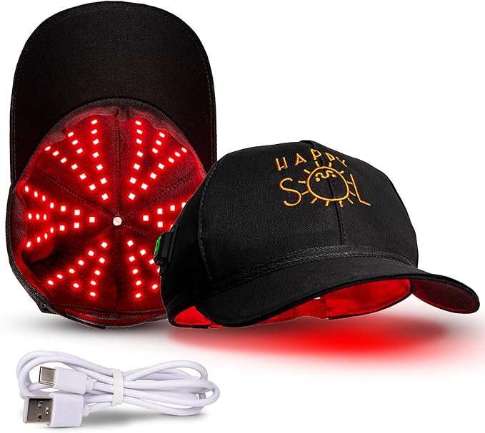 Red Light Therapy Baseball Cap for Hair Growth- Cord Free and Rechargeable Red Light Therapy Cap - Wireless Red Light Therapy Hat