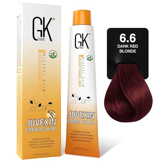 GK HAIR Global Keratin Professional Hair Color Cream Tube (3.4 Fl Oz/100ml) Nourishing & Cleansing Colors for Styling High Performance Long Lasting Permanent Natural Toner Dye