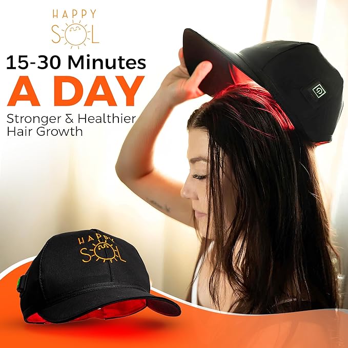 Red Light Therapy Baseball Cap for Hair Growth- Cord Free and Rechargeable Red Light Therapy Cap - Wireless Red Light Therapy Hat
