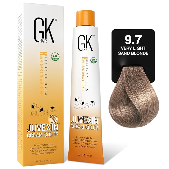 GK HAIR Global Keratin Professional Hair Color Cream Tube (3.4 Fl Oz/100ml) Nourishing & Cleansing Colors for Styling High Performance Long Lasting Permanent Natural Toner Dye