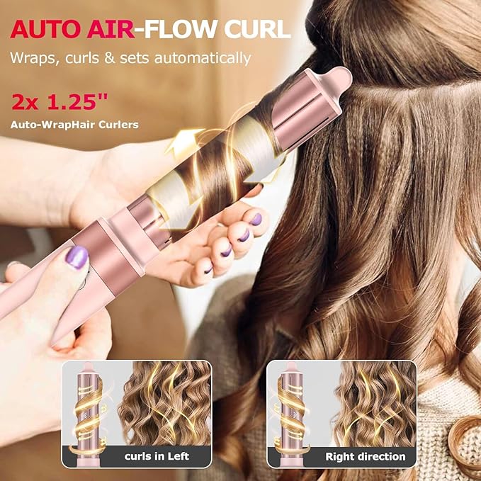 5 in 1 High-Speed Hot Air Styler - Professional Frizz-Free Hair Dryer Brush, Fast Drying Hair Dryer with Diffuser, No Heat Damage Air Styler Wrap - Curl, Volumize Gift for Women