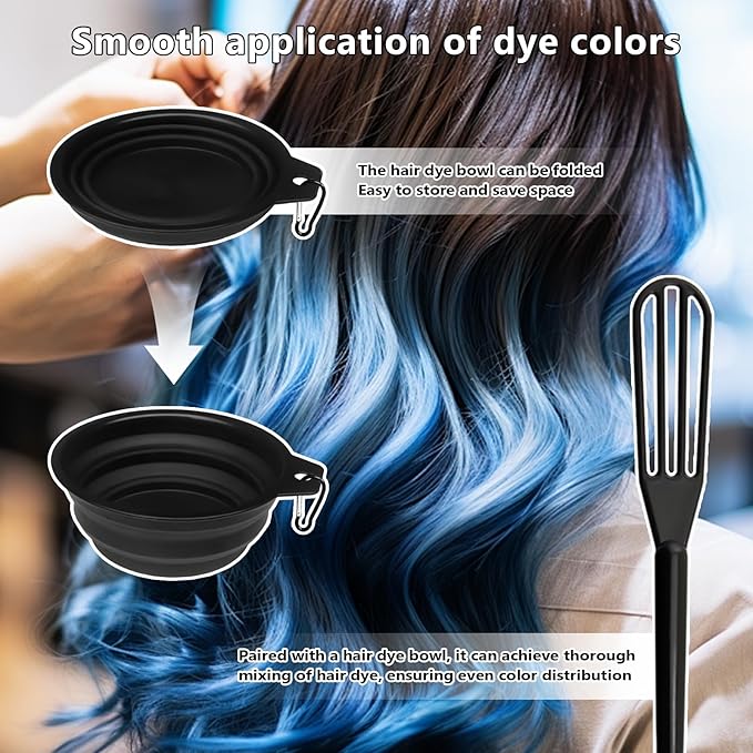 28 Pcs Hair Dye Coloring Kit,Hair Dye Tools for DIY Salon.Hair Dye Brush and Bowl Set, with Dye Brush/Ear Cover/Gloves/Comb/Hairpin/Hair Coloring Cape(Black)