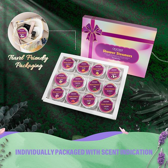 docolor Shower Steamers Aromatherapy 8 Pack Gifts for Women Mother Day Gift Mom Men, Birthday Gifts for Her Stress Relief Home Spa, Lavender Natural Essential Oil Self Care Relaxation Shower Bombs