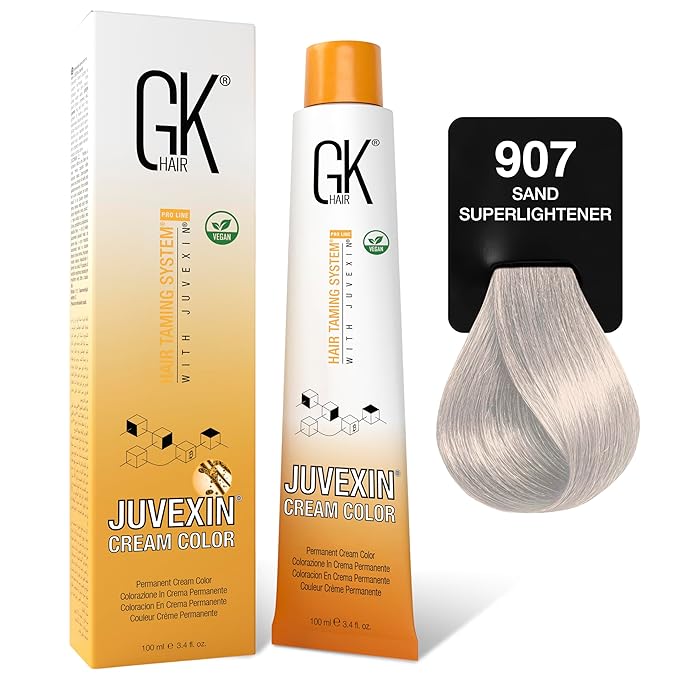 GK HAIR Global Keratin Professional Hair Color Cream Tube (3.4 Fl Oz/100ml) Nourishing & Cleansing Colors for Styling High Performance Long Lasting Permanent Natural Toner Dye