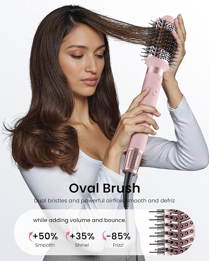 5 in 1 Hot Air Styler Wrap – High-Speed Hair Dryer Brush with Auto Wrap Curlers, Fast Drying & Frizz-Free Styling, No Heat Damage, Volumizing Brush with Travel Bag Gift for Women