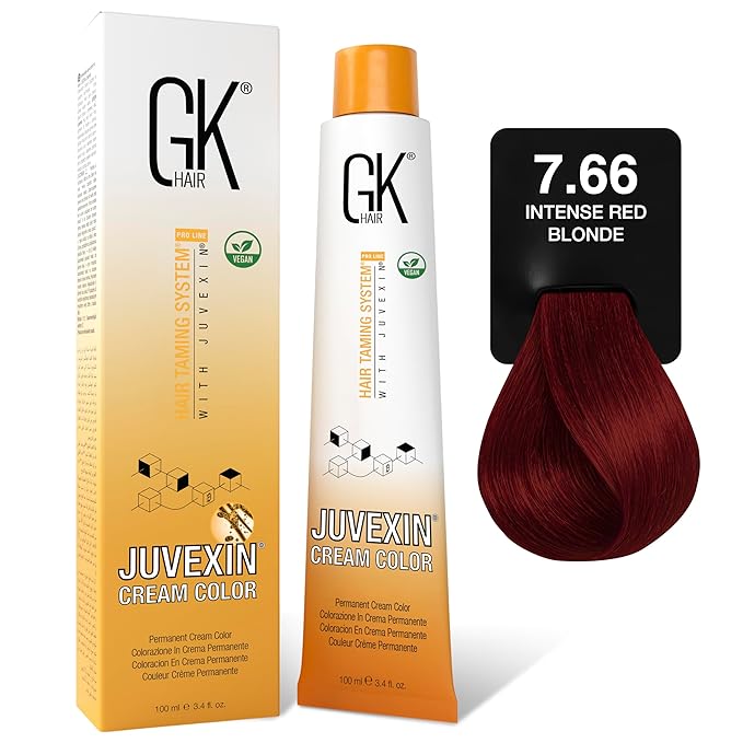 GK HAIR Global Keratin Professional Hair Color Cream Tube (3.4 Fl Oz/100ml) Nourishing & Cleansing Colors for Styling High Performance Long Lasting Permanent Natural Toner Dye
