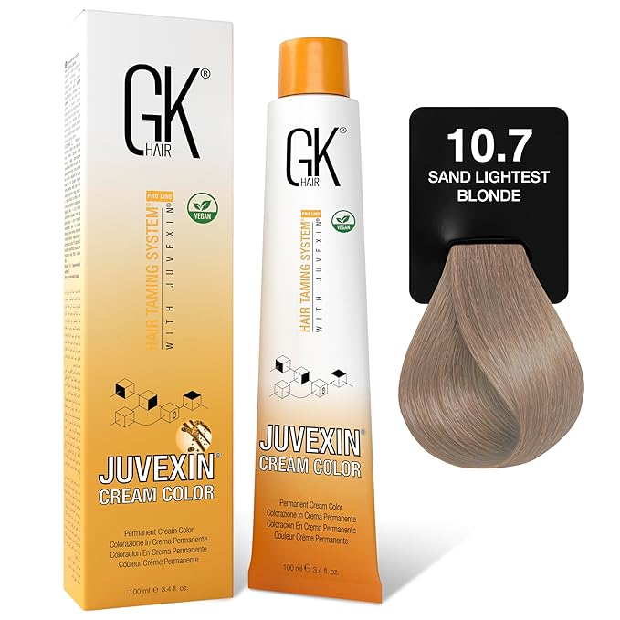GK HAIR Global Keratin Professional Hair Color Cream Tube (3.4 Fl Oz/100ml) Nourishing & Cleansing Colors for Styling High Performance Long Lasting Permanent Natural Toner Dye