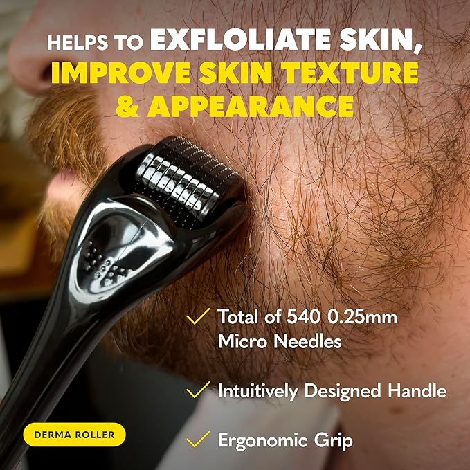 The Beard Club Signature Beard Growth Kit - Derma Roller, Beard Growth Oil, Beard Growth Vitamins, Vitamin Spray & Beard Brush - Gift Set